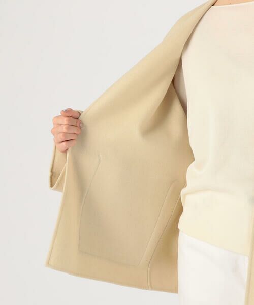 セール】 ライトダブルフェイスシャギー ノーカラージャケット （ノー