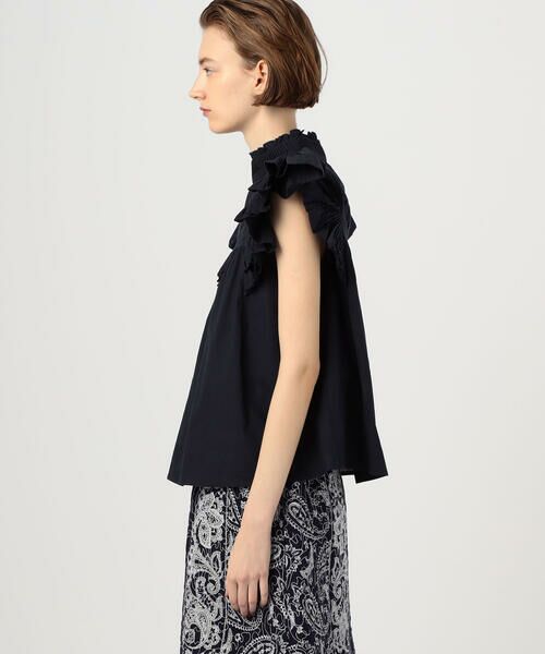 セール】 SEA NEW YORK コットン ラッフルスリーブブラウス （シャツ