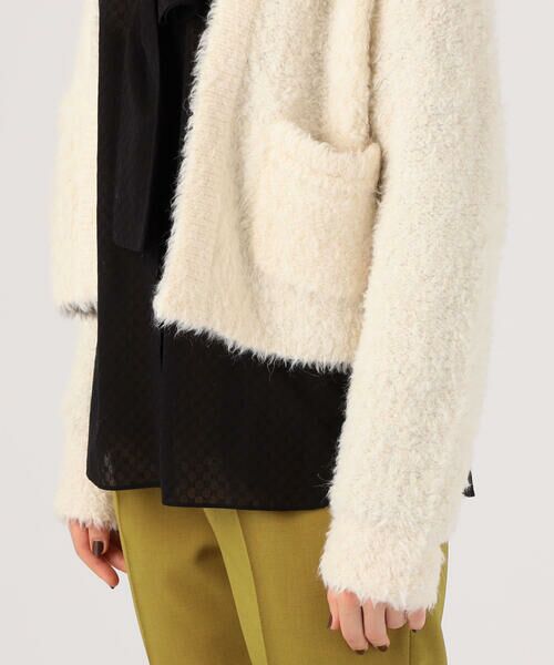 セール】 アクリルアルパカファー ショートカーディガン