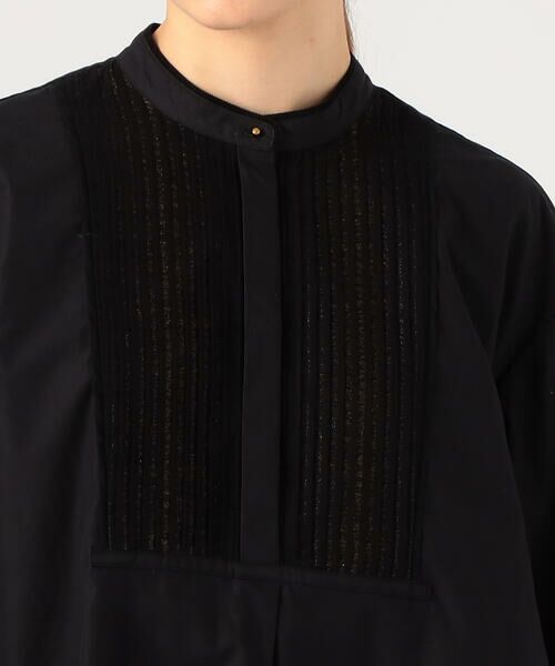 セール】 ブラックコンビネーション タックティアードシャツ （シャツ