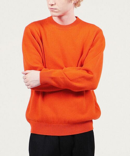 セール】 スーパーファインラムウール クルーネックプルオーバーニット