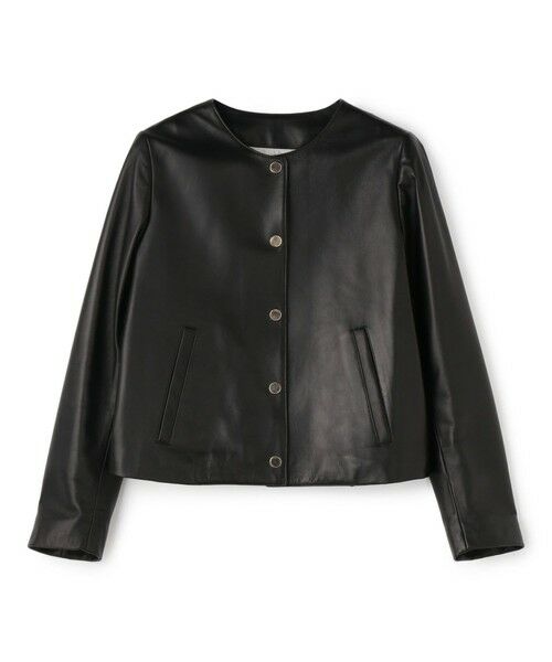 CINQUANTA ノーカラーレザージャケット （レザーブルゾン・ジャケット