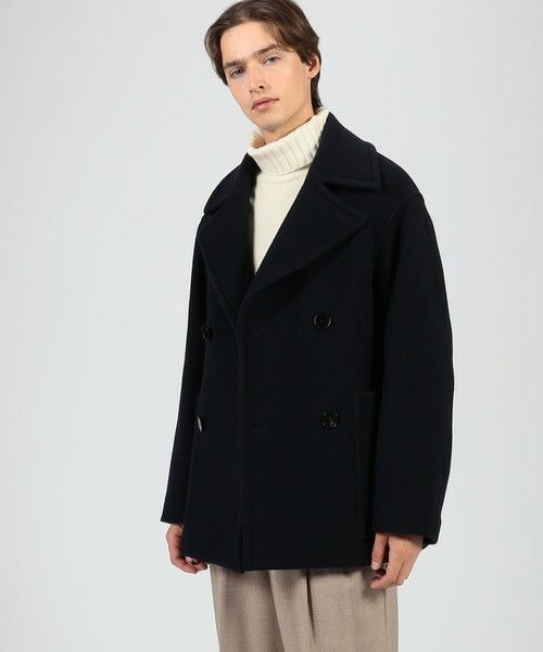 セール】 ラムウールモッサー ダブルブレステッド4B Pコート