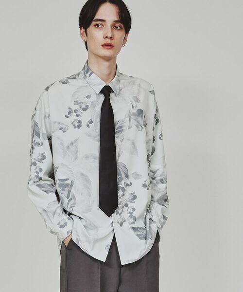 セール】 【ネクタイ付】フラワープリントシャツ （シャツ・ブラウス