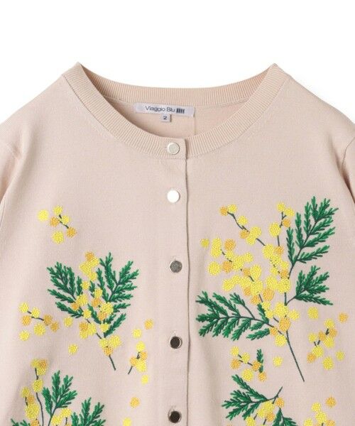 セール】 ミモザ刺繍カーディガン≪手洗い可能≫ （カーディガン