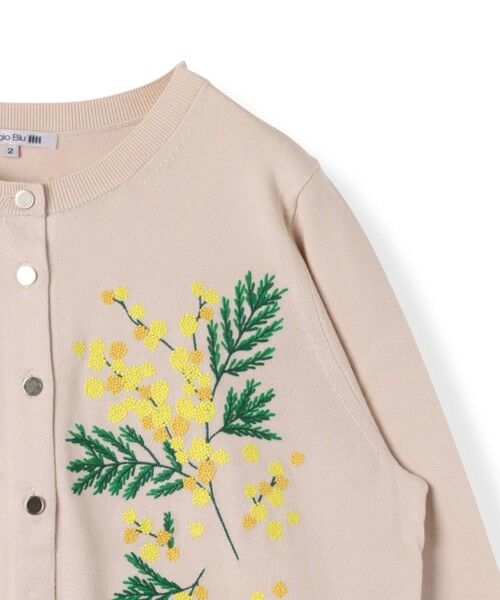 セール】 ミモザ刺繍カーディガン≪手洗い可能≫ （カーディガン