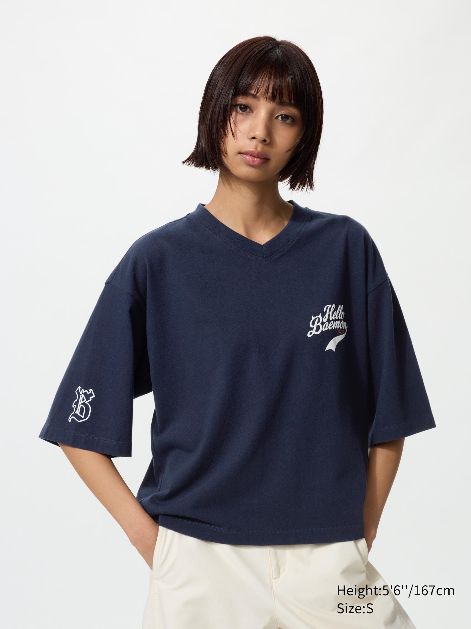 BABYMONSTER UT Cropped Graphic T-Shirt | V-Neck | UNIQLO US