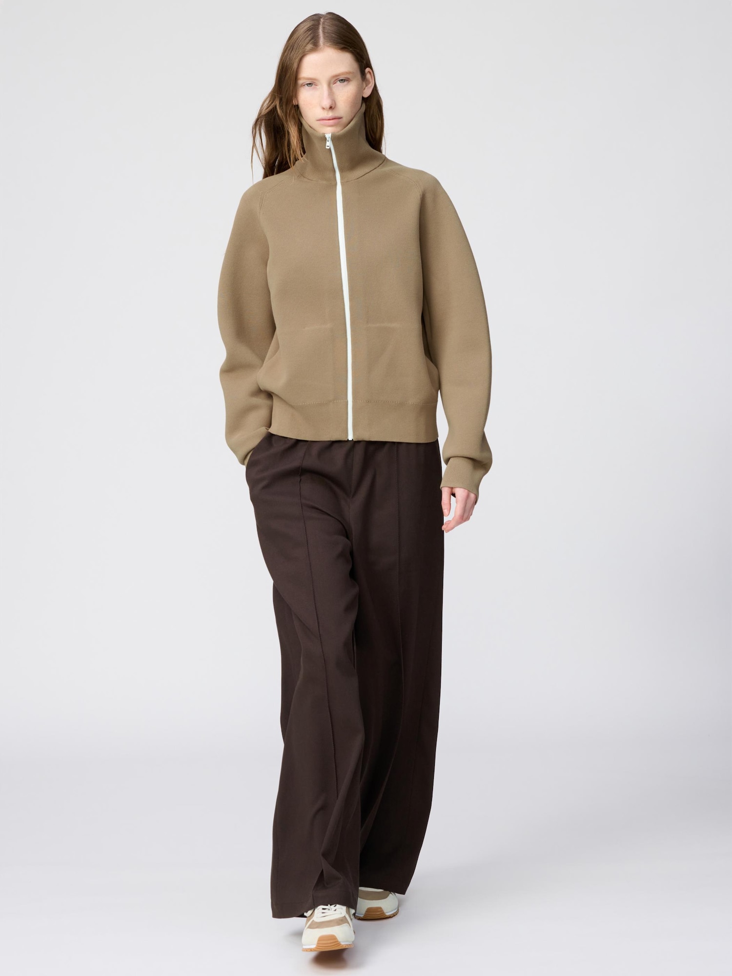 ユニクロ公式 | ミラノリブフルジップカーディガン