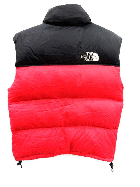 ザノースフェイス THE NORTH FACE ヌプシダウンベスト バイカラー S 赤