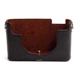 バルナックライカ用スナップホルダー ハンドメイド本革製 黒