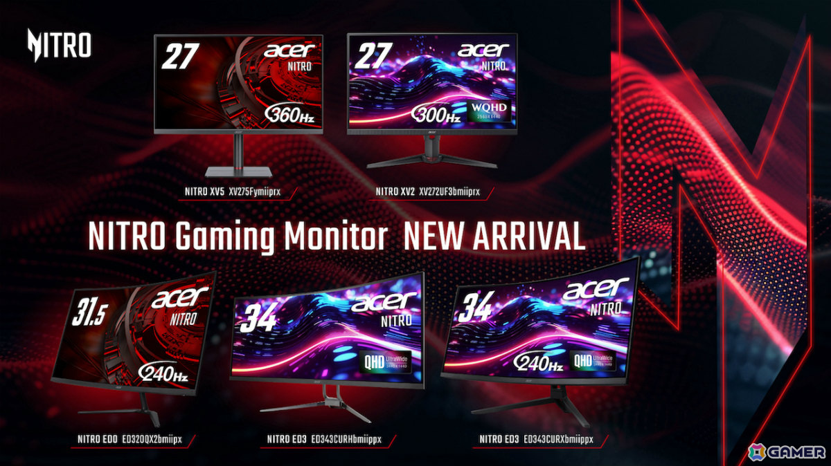 Nitroゲーミングモニターの新機種が登場！高速プレイのフルHD 360Hz