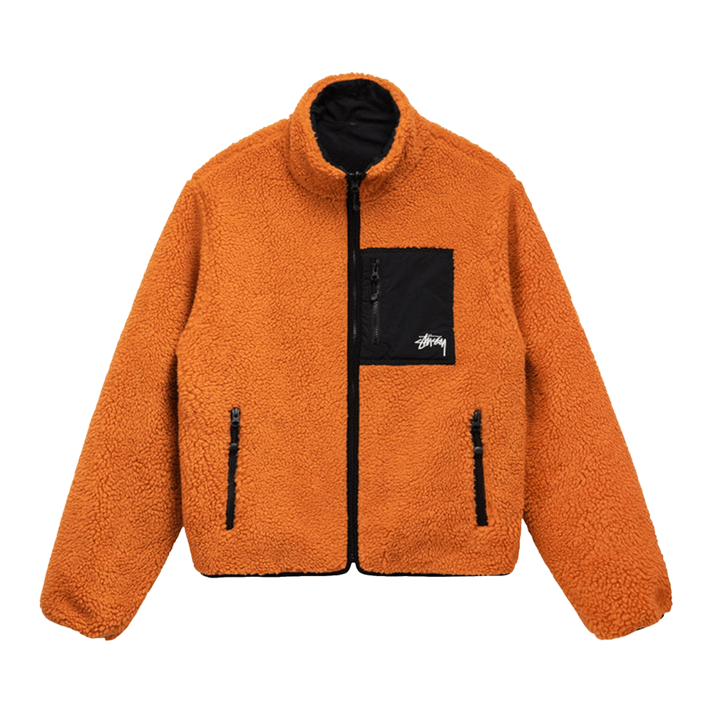 Buy Stussy 8 Ball Sherpa Jacket 'Orange' - 118498 ORAN | GOAT