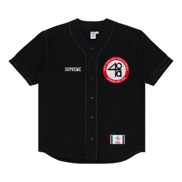 Buy Supreme x 40 Acres Twill Baseball Jersey 'Black' - SS25KN38