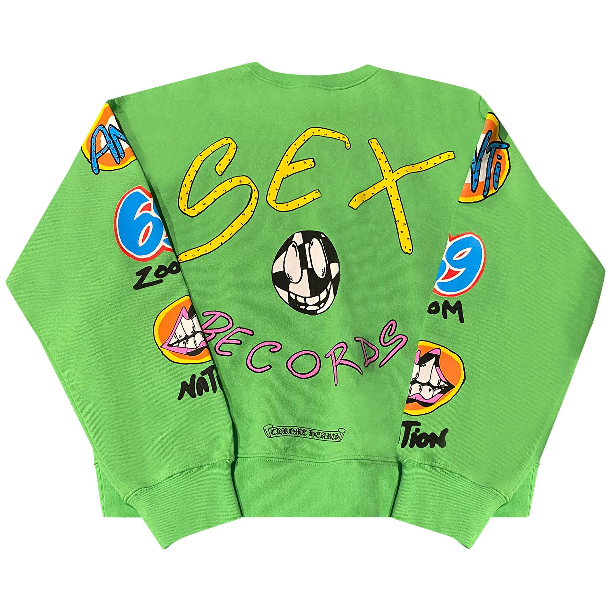 Buy Chrome Hearts x Matty Boy Sex Records Crewneck 'Green' - 1383