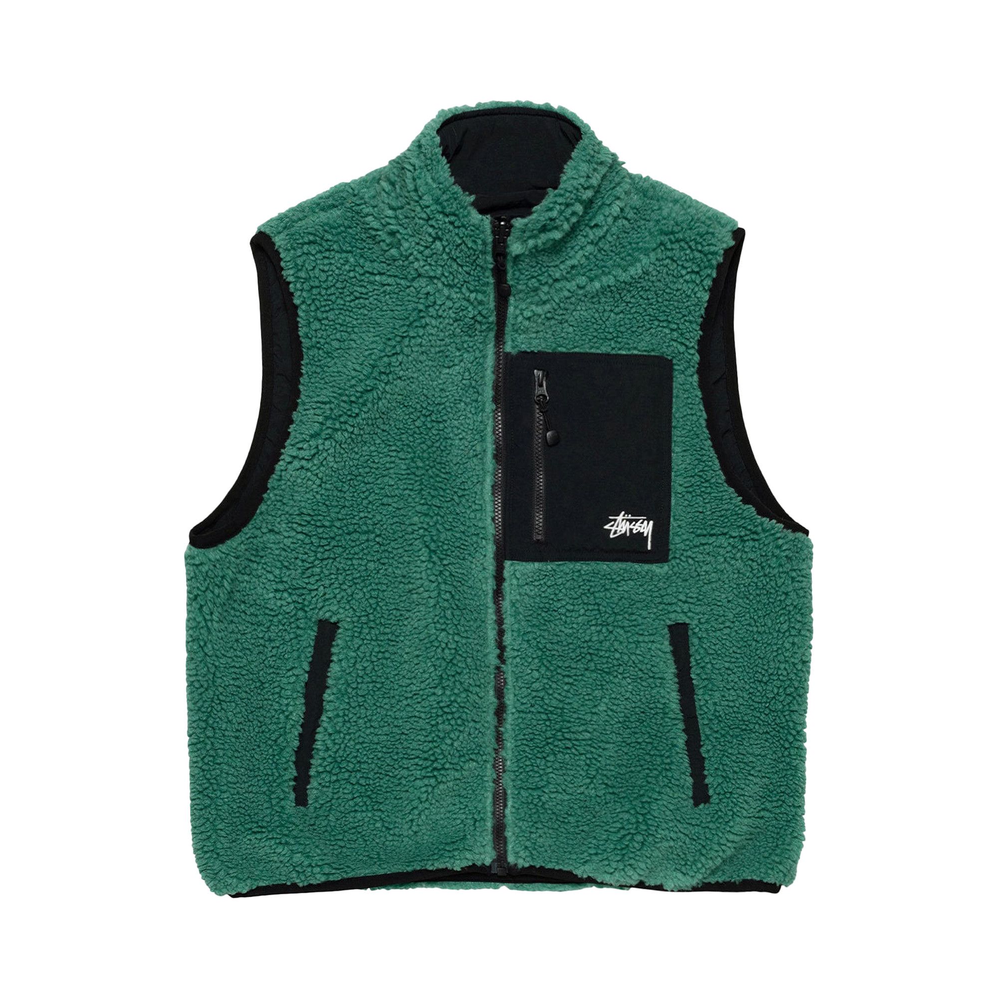Buy Stussy Sherpa Reversible Vest 'Teal' - 118528 TEAL | GOAT