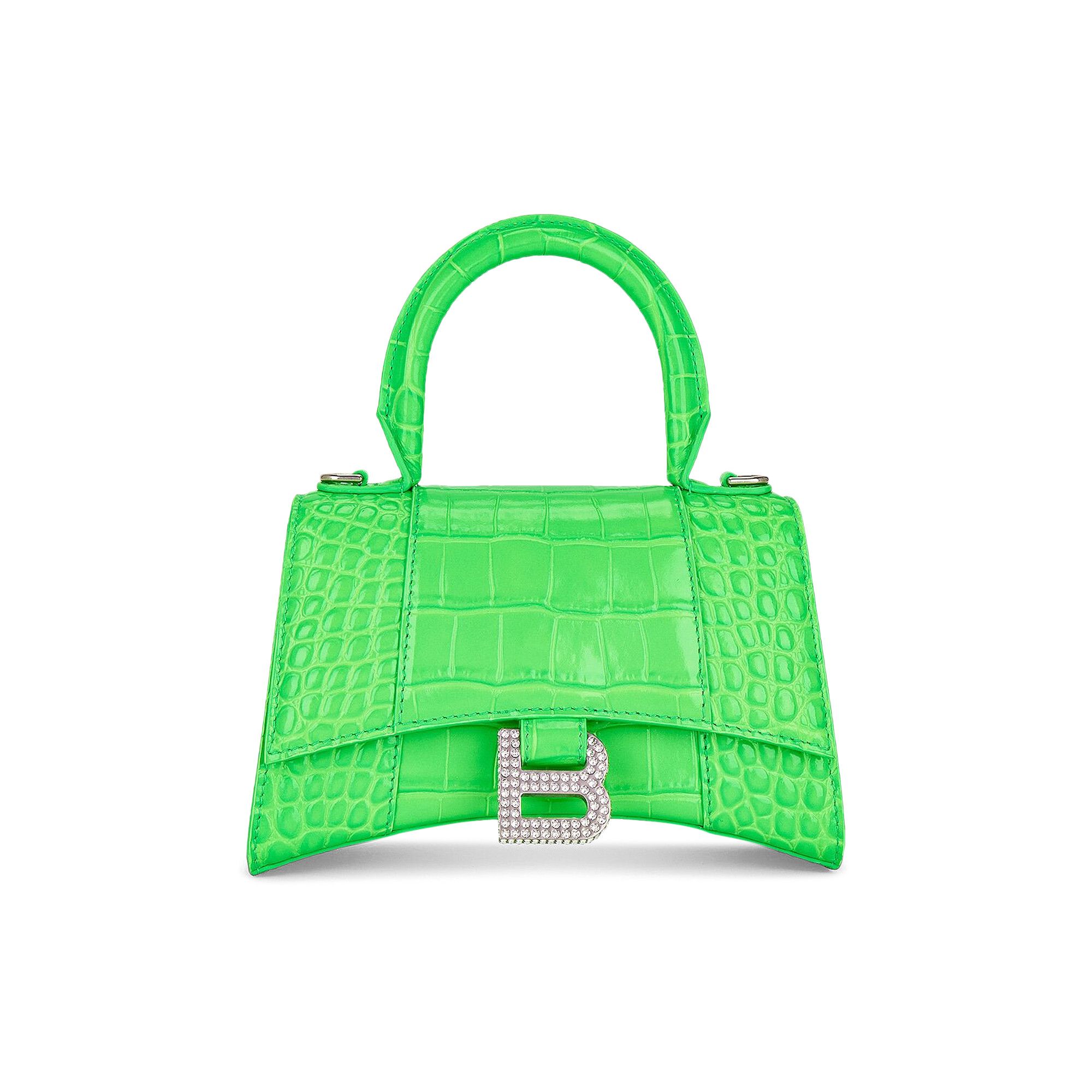 Buy Balenciaga XS Hourglass Top Handle Bag 'Fluo Green' - 592833