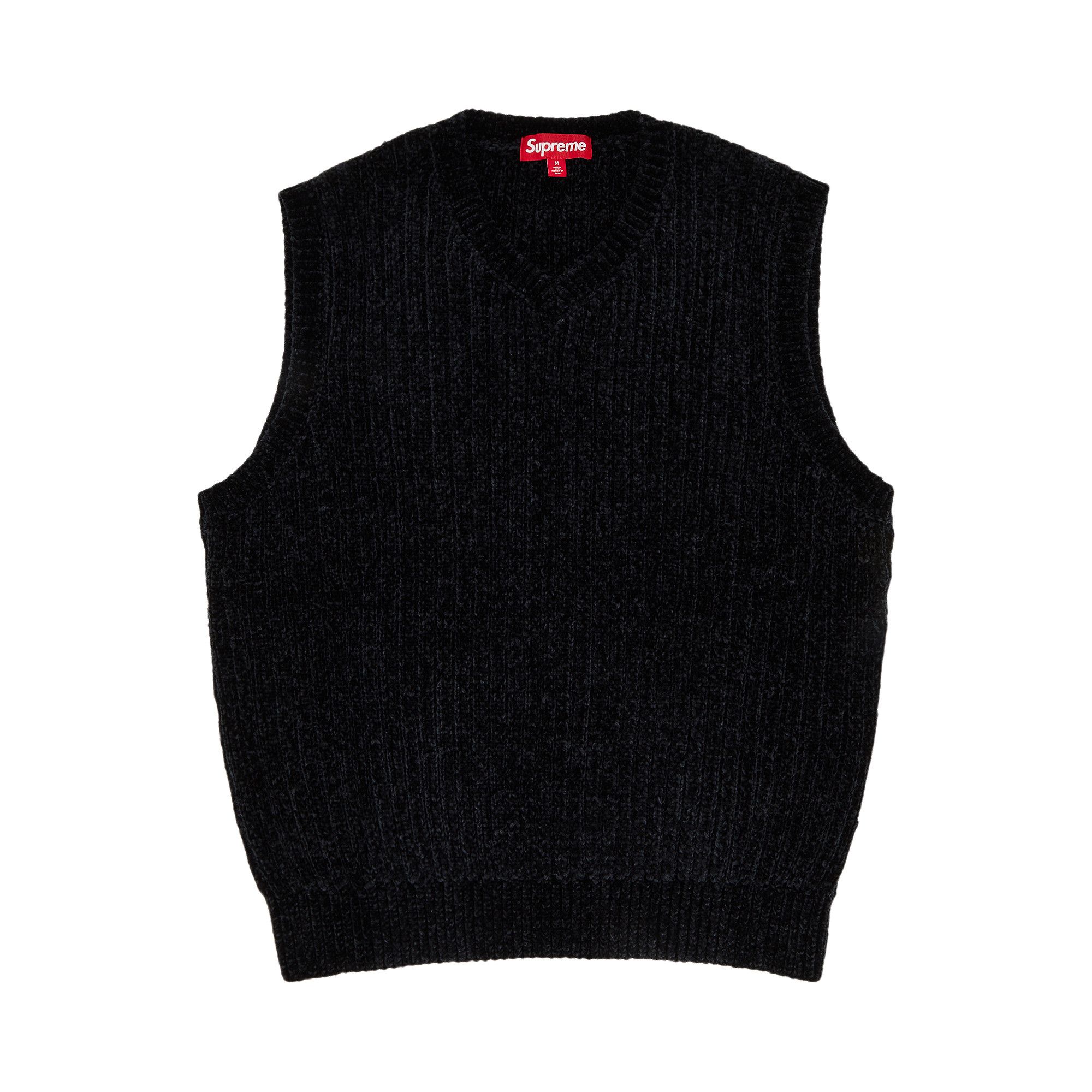 Buy Supreme Chenille Sweater Vest 'Black' - FW24SK44 BLACK | GOAT