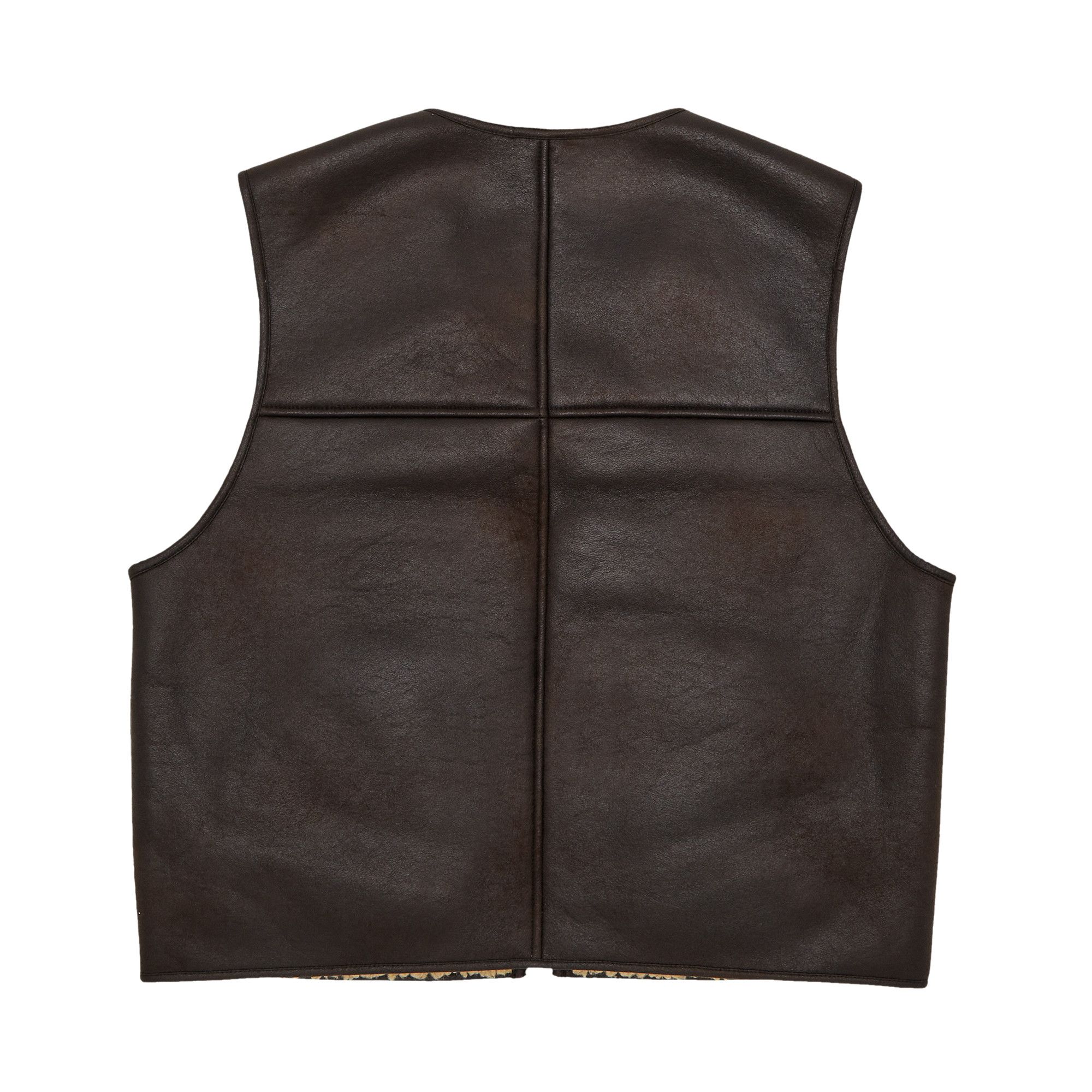 Buy Supreme Reversible Faux Shearling Work Vest 'Brown' - FW24J76