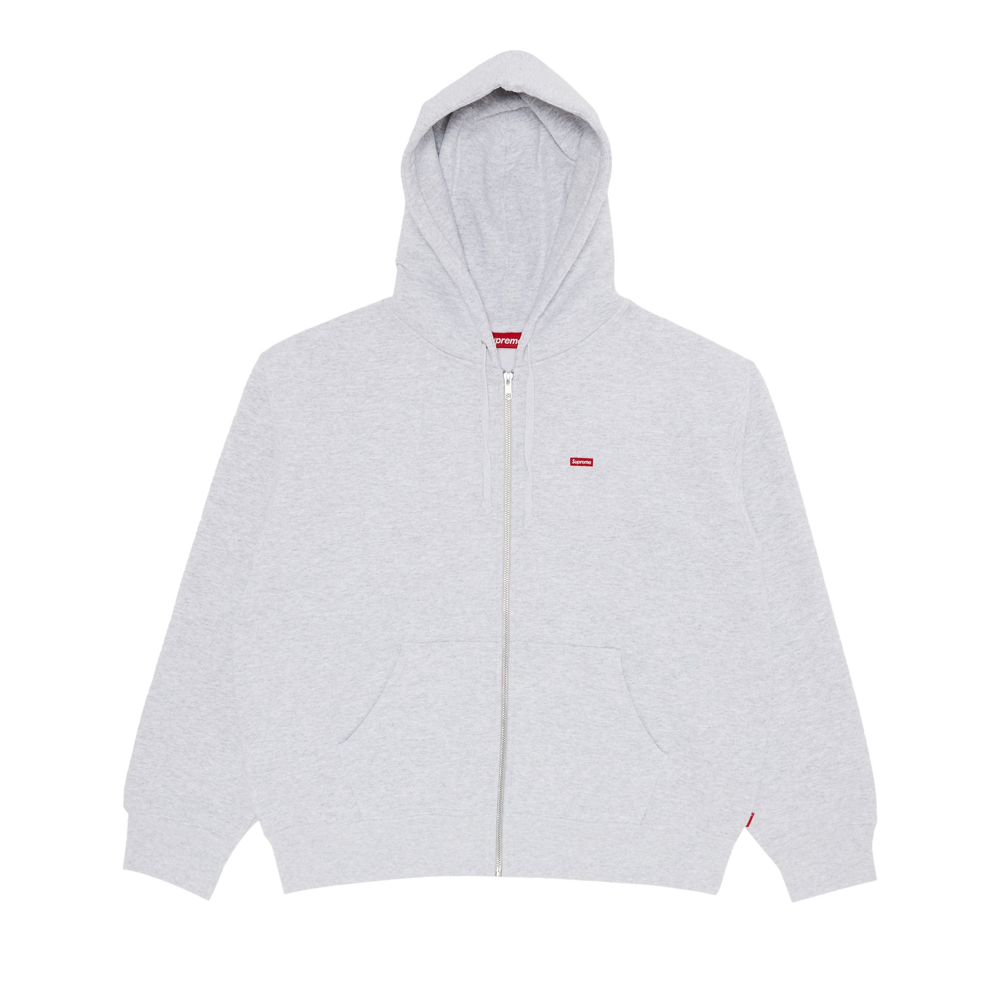 Buy Supreme Small Box Zip Up Hooded Sweatshirt 'Ash Grey