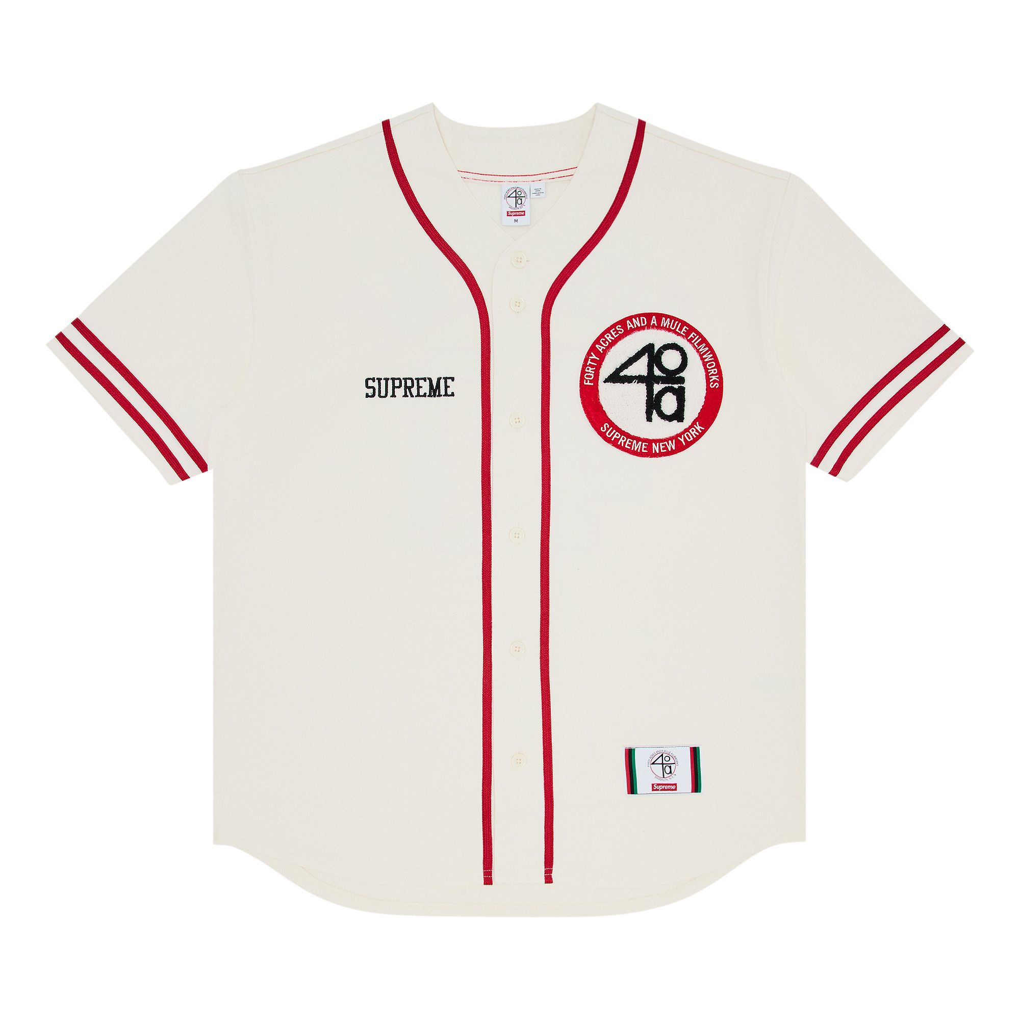 Buy Supreme x 40 Acres Twill Baseball Jersey 'Natural' - SS25KN38