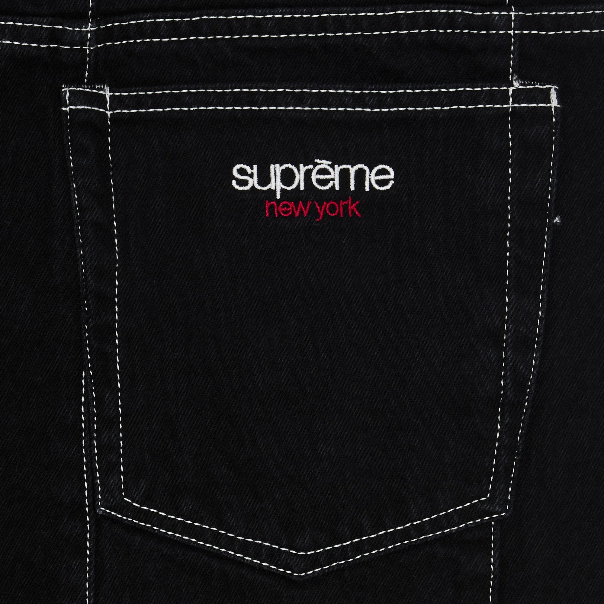 Buy Supreme Paneled Stripe Baggy Jean 'Black' - SS25P71 BLACK | GOAT