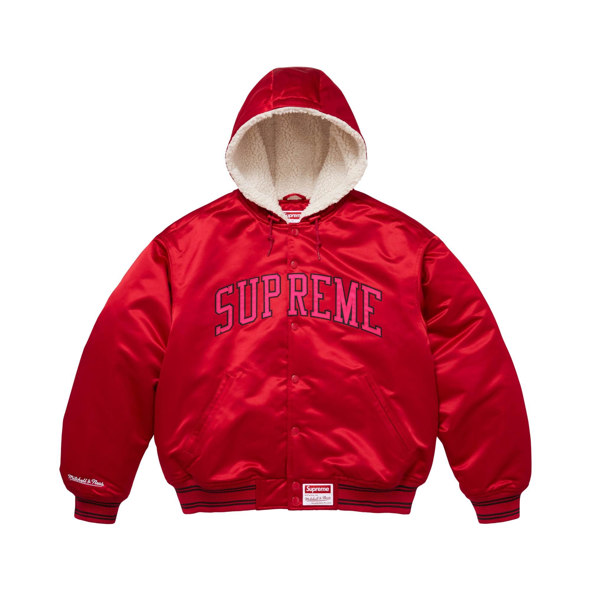 Buy Supreme x Mitchell & Ness Lined Hooded Satin Varsity Jacket