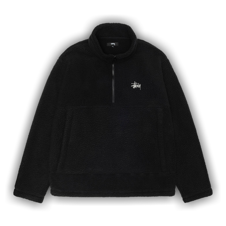 Buy Stussy Polar Fleece Half Zip Mock Neck 'Black' - 118542 BLAC