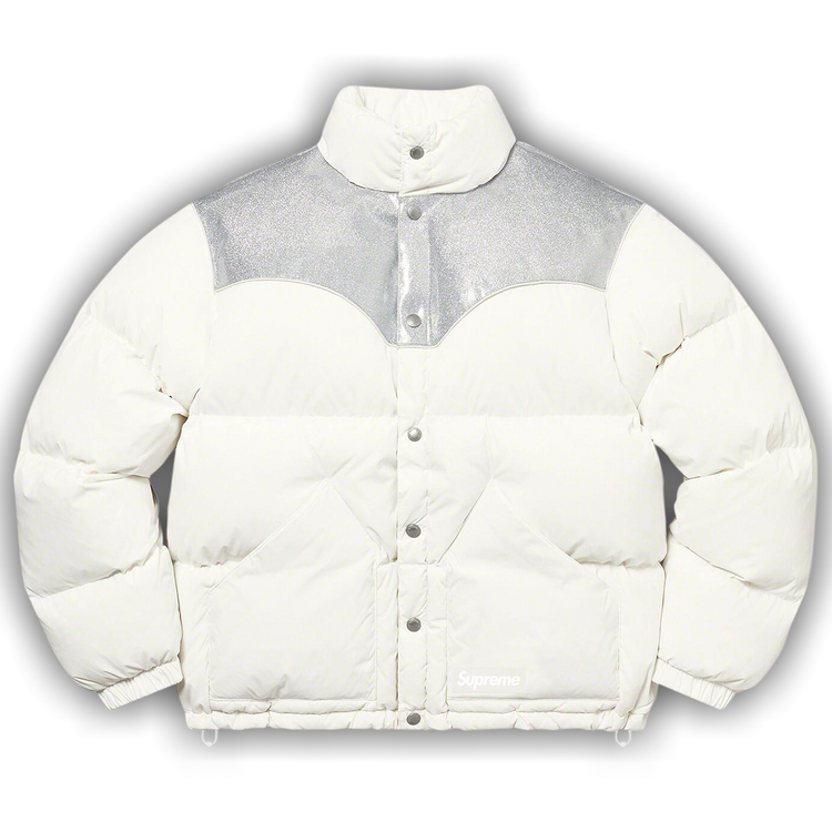 Buy Supreme Glitter Yoke Down Puffer Jacket 'White' - FW22J94