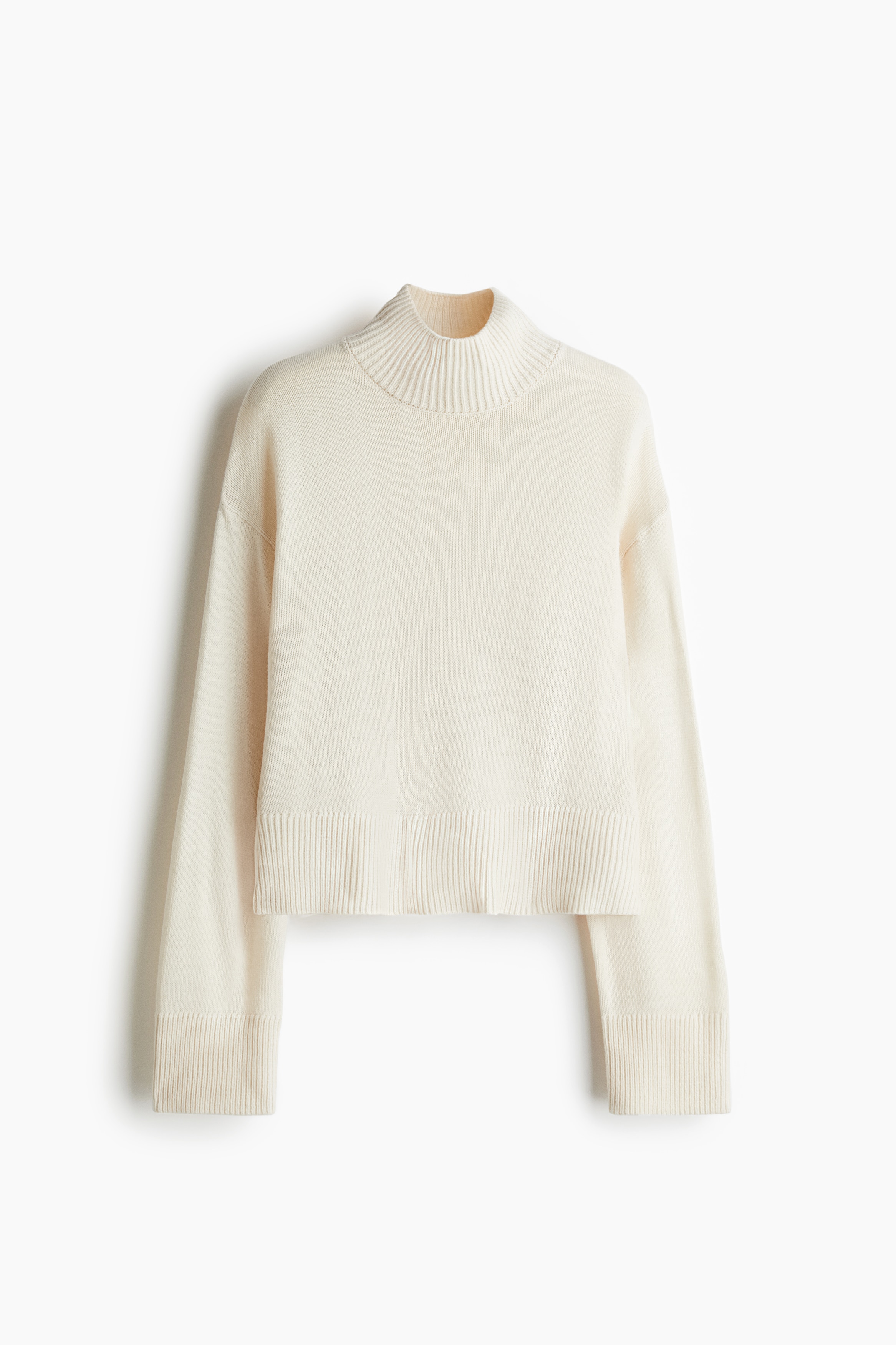 Fine-Knit Mock Turtleneck Sweater - Cream - Ladies | H&M US