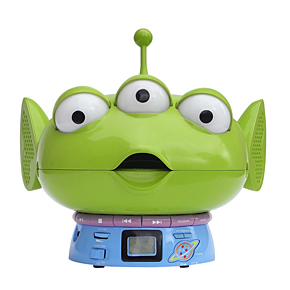 トイ・ストーリー」のエイリアンがラジオ付きCDプレーヤーに：目が緑色