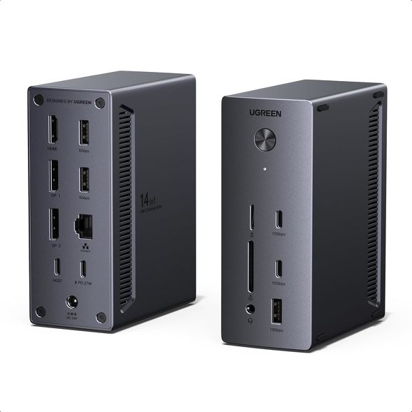 最大3画面出力と100W給電に対応した「UGREEN 14-in-1 ドッキング