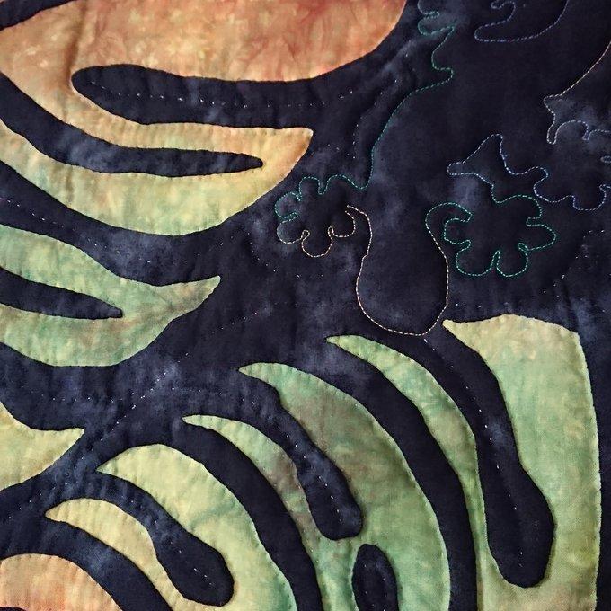 受注作成キルト)ステンドグラスキルトタペストリーハワイアンキルト