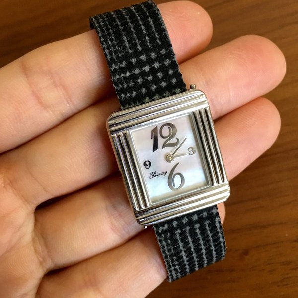 Poirayポアレ等ワンタッチ式時計用ベルト＊スエード グレンチェック