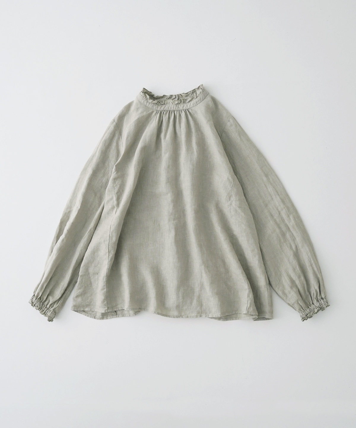 リネンスタンドフリルブラウス ルーズフィット｜nest Robe / CONFECT