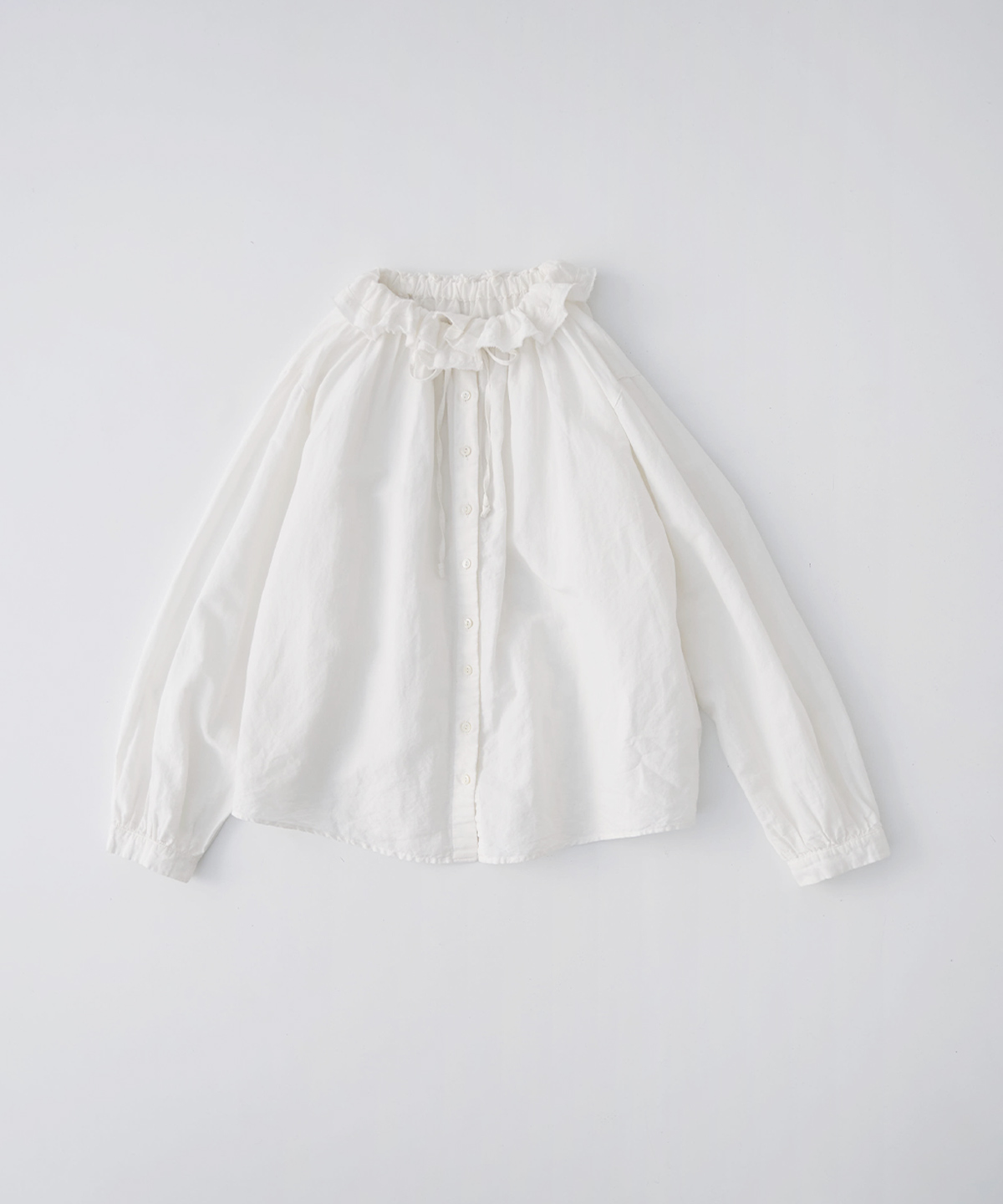 コットンリネンダンガリーフリルシャツ｜nest Robe / CONFECT ONLINE SHOP