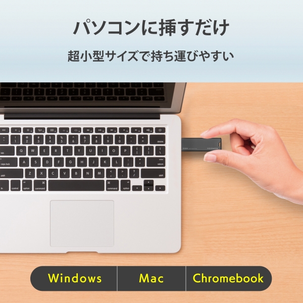 アイ・オー・データ機器 USB3.2 Gen2対応 スティックSSD 2TB グレー