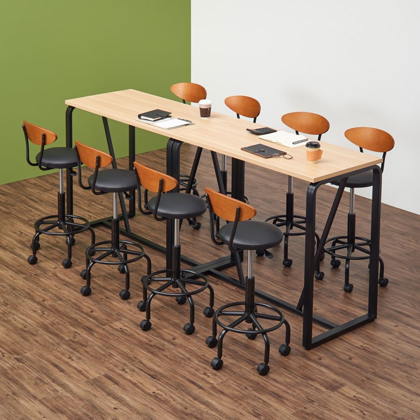 送料無料】 メティオ ミーティングテーブル ハイタイプ 幅1200×奥行600