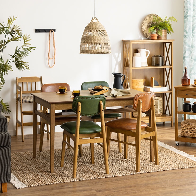 送料無料】 4人用 ダイニングセット 5点 (幅1200mmテーブル + チェア