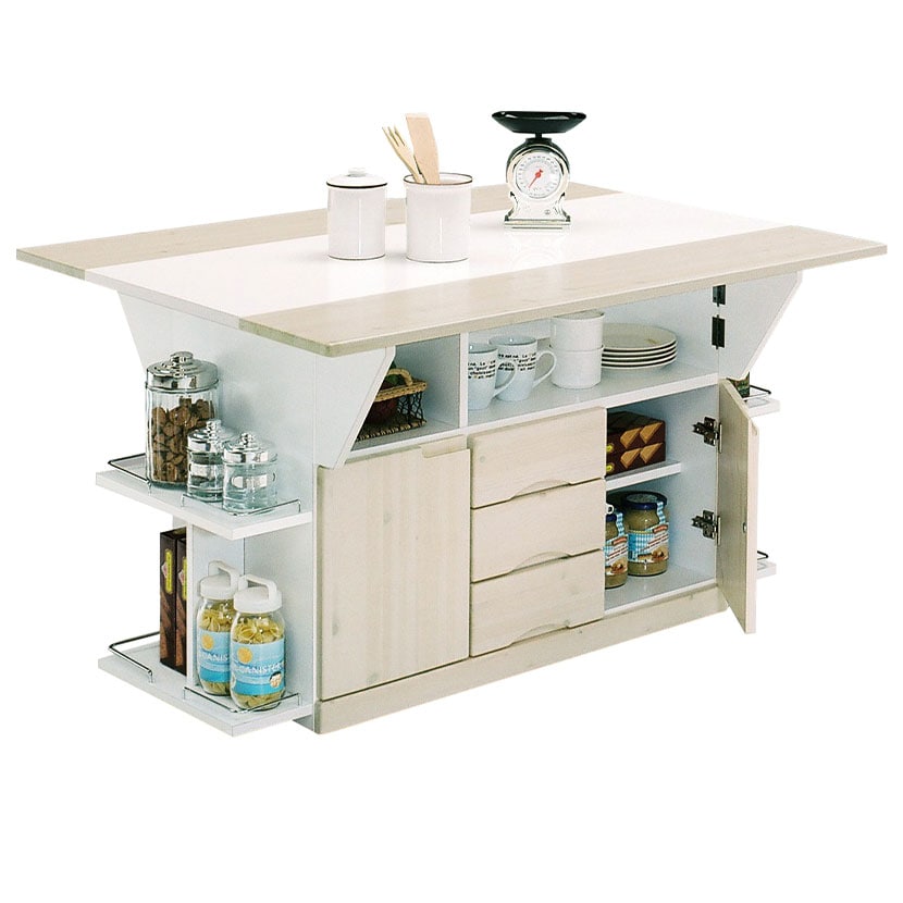 送料無料】 木製 バタフライテーブル 折りたたみ 移動式 キャスター