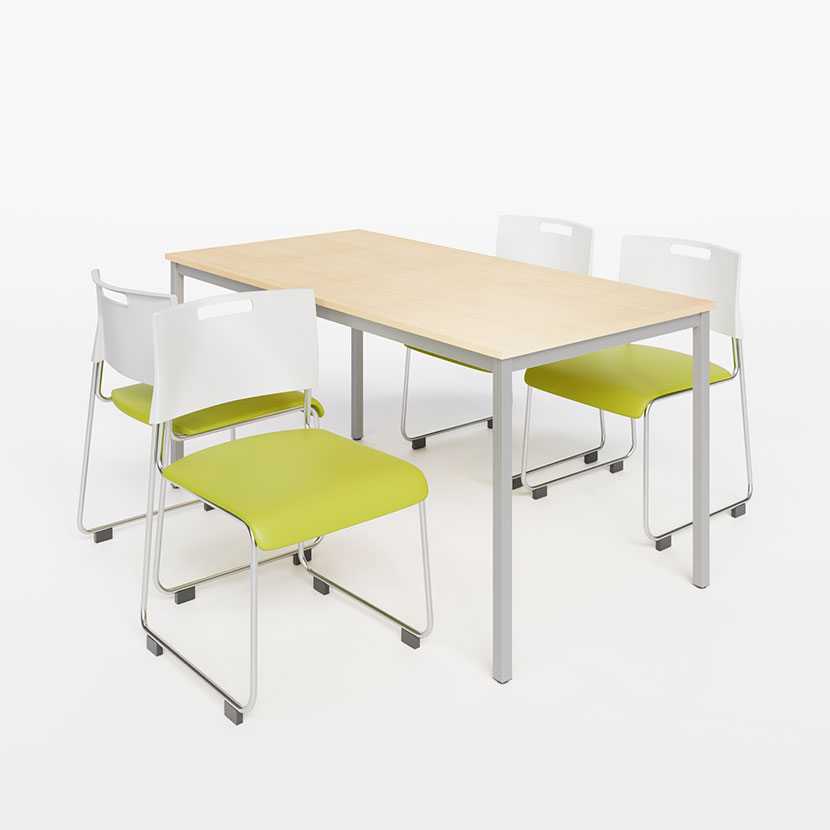 送料無料】 【4人用 会議セット】会議用テーブル 1500×750 + 会議