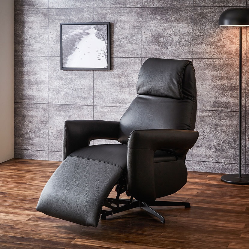 送料無料】 電動 パーソナルチェア 本革張り リクライニングチェア 1人