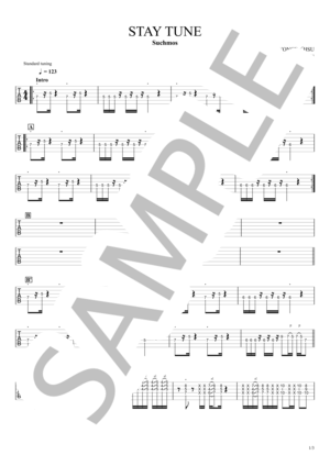 楽譜】STAY TUNE / ギタータブ譜｜リードギターほぼ完コピVer