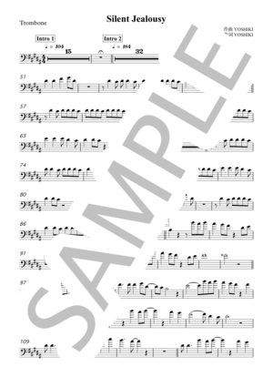 楽譜】Silent Jealousy / X JAPAN (トロンボーン / 中級) - Piascore