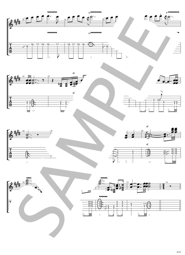 楽譜】Pleasure'98 ～人生の快楽～ / B'z (ギターソロ / 中〜上級