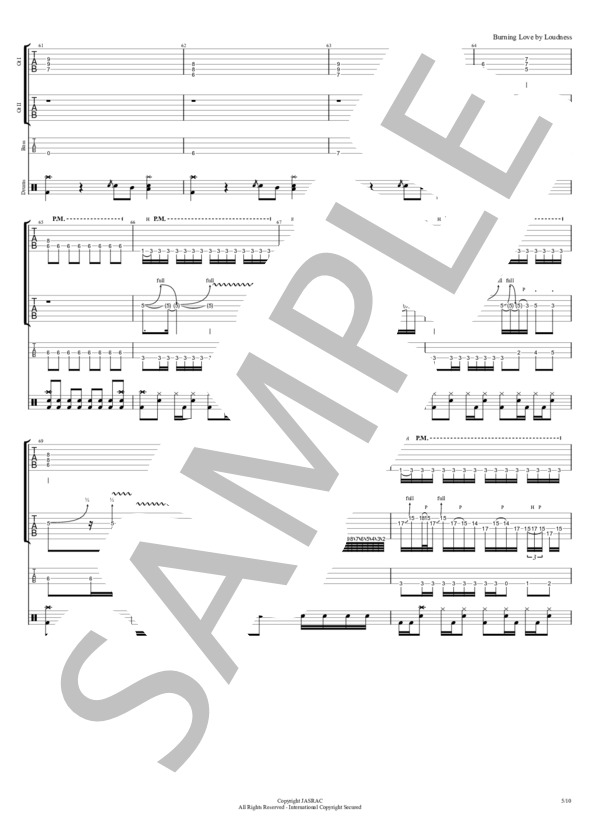 楽譜】Burning Love / LOUDNESS (バンドスコア / 上級) - Piascore