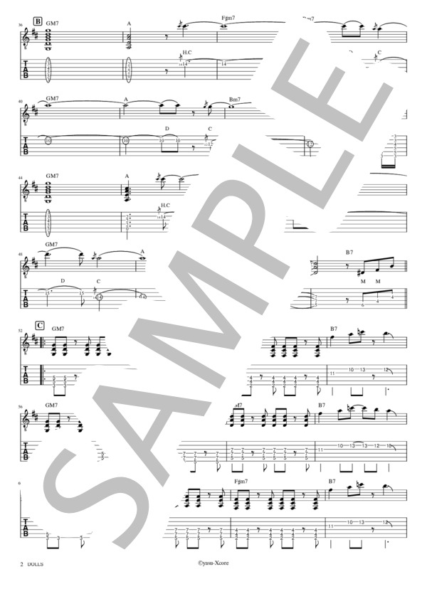 楽譜】DOLLS ギタースコア タブ譜 / Janne Da Arc (エレキギター / 初