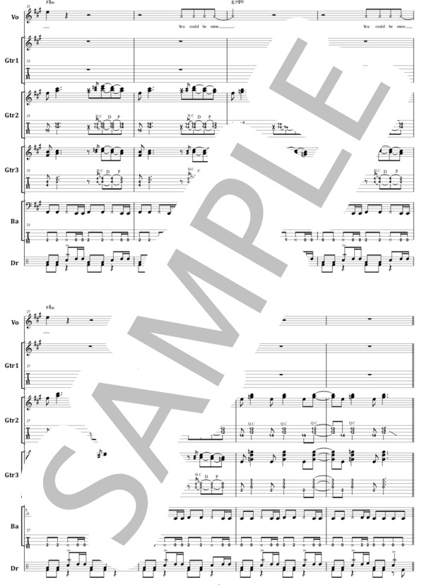 楽譜】GUNS N'ROSES / YOU COULD BE MINE バンド・スコア from68