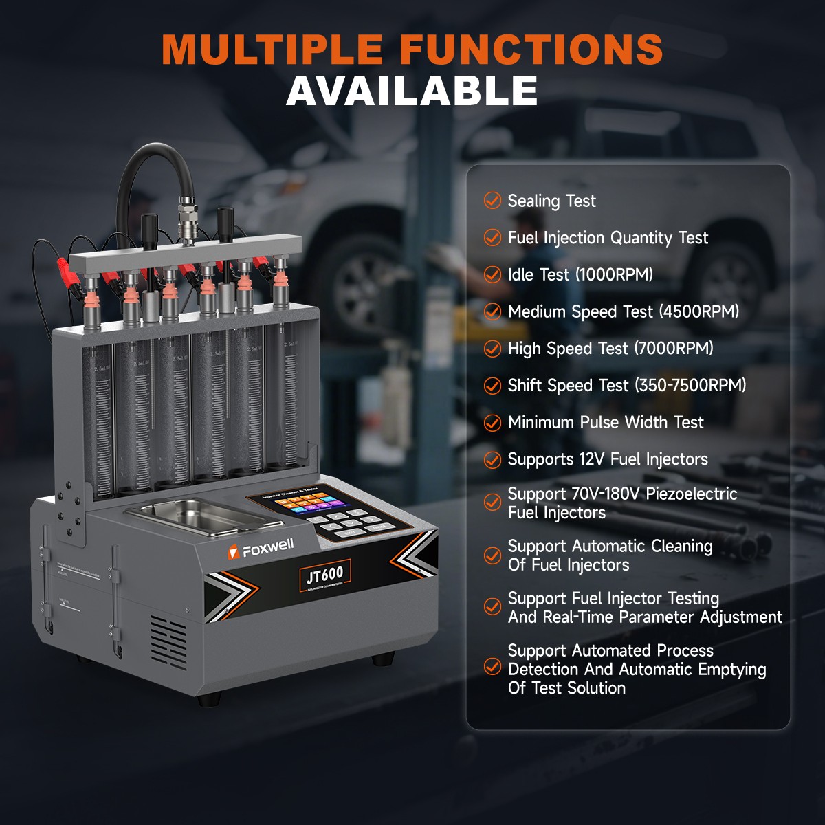 Foxwell JT600 6 Cylinder GDI, EFI, FSI Fuel Injection Systems Piezo Ul