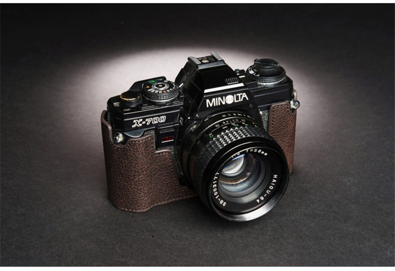 Minolta X700 Camera Half Case Genuine Leather Retro Insert Cover
