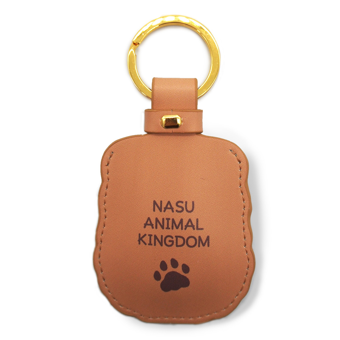 タッチシリーズ ミニポケット付きPUレザーキーホルダー マヌルネコ